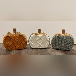 🍁 Super Cute Sweater Weather Pumpkins- Set of 3- NWT